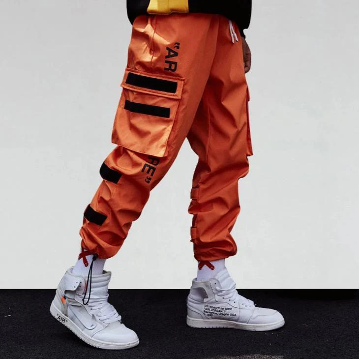 "AR RE" Pantalon Cargo Orange Streetwear - URB1™ – Image 8