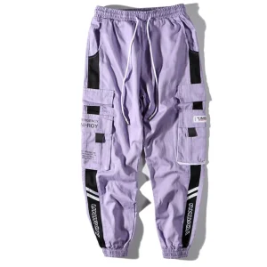 "UNIROY" Pantalon Cargo Streetwear Violet - URB1™