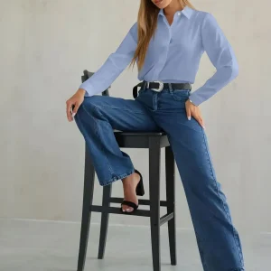 Chemise bleue claire manches longues