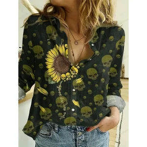 Chemise tournesol et tête de mort