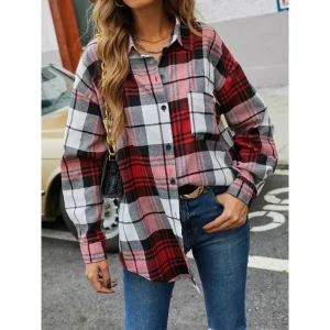 Chemise avec poches, ample plissée