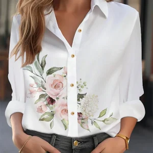 Chemise blanche imprimé fleur