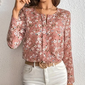 Chemises décontractées col rond , printemps et été