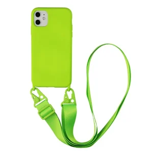 "STRAP" Coque iPhone Silicone Antichocs avec Cordon Vert Fluo - URB1™