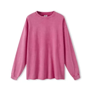 "DLVD" T-shirt Manches longues Molletonné Délavé Rose - URB1™