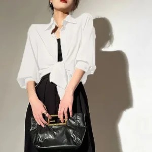 Chemise en mousseline blanc transparent