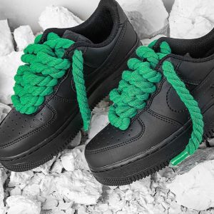 "TWISTED" Gros Lacets Vert Chaussures Style Grosse Corde Torsadée - URB1™