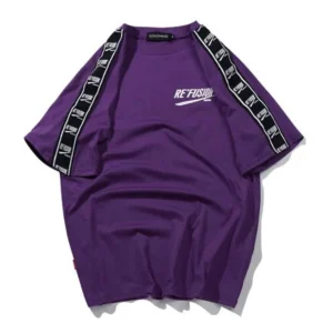 "RE'FUSION" T-shirt Violet Imprimé Streetwear - URB1™