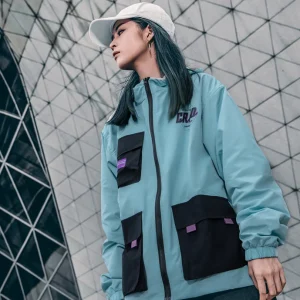 "CRGD" Veste Coupe Vent Bleu Streetwear - URB1™